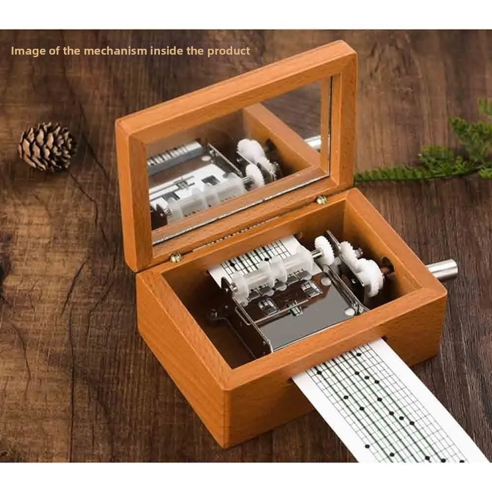15/30 Tone Music Box Movement DIY Composing Music Hand Cranked Hand Crank Music Box with 20pcs Blank Tapes Easy To Use