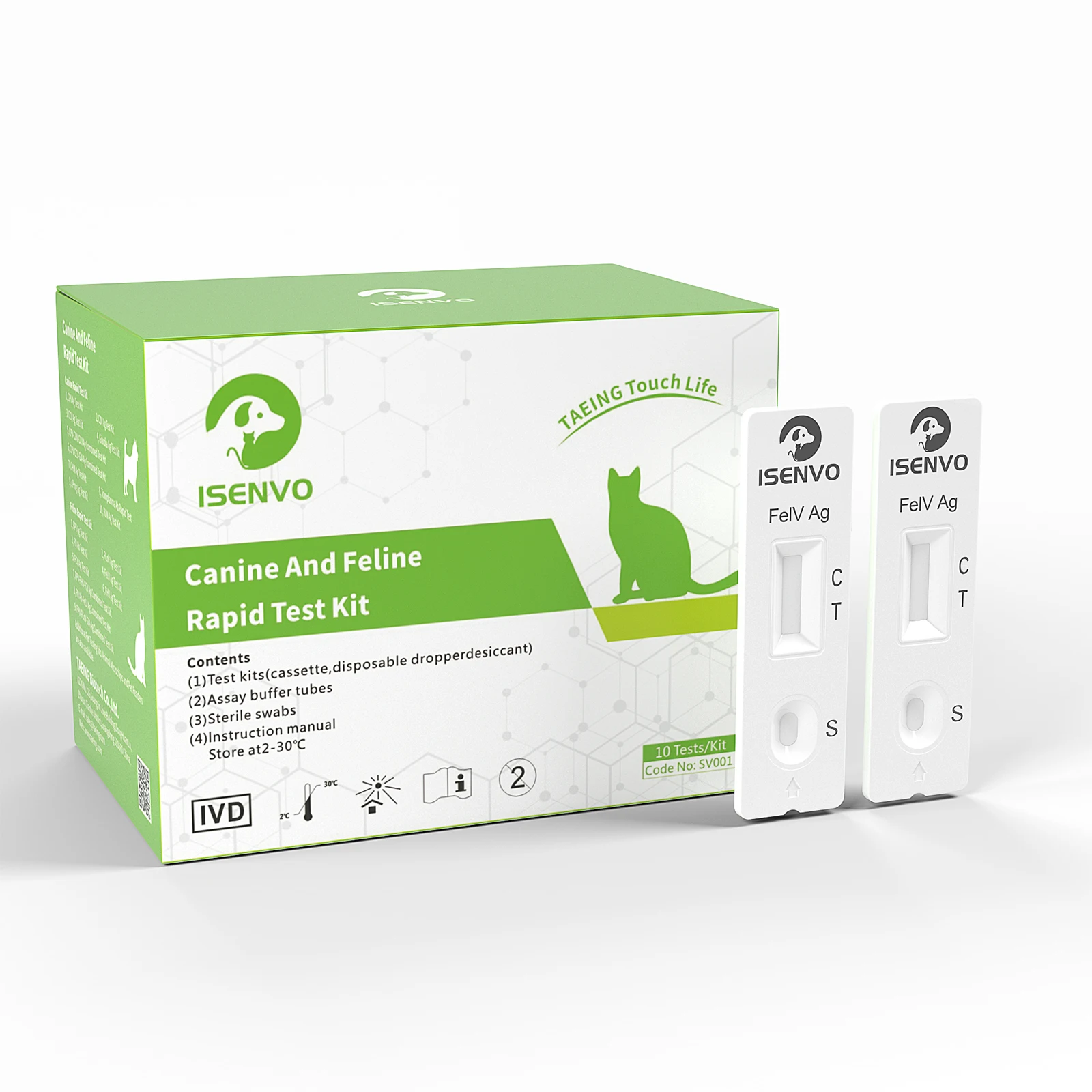 10 Pcs FeLV - Feline Rapid Test Kit For Cats  At Home
