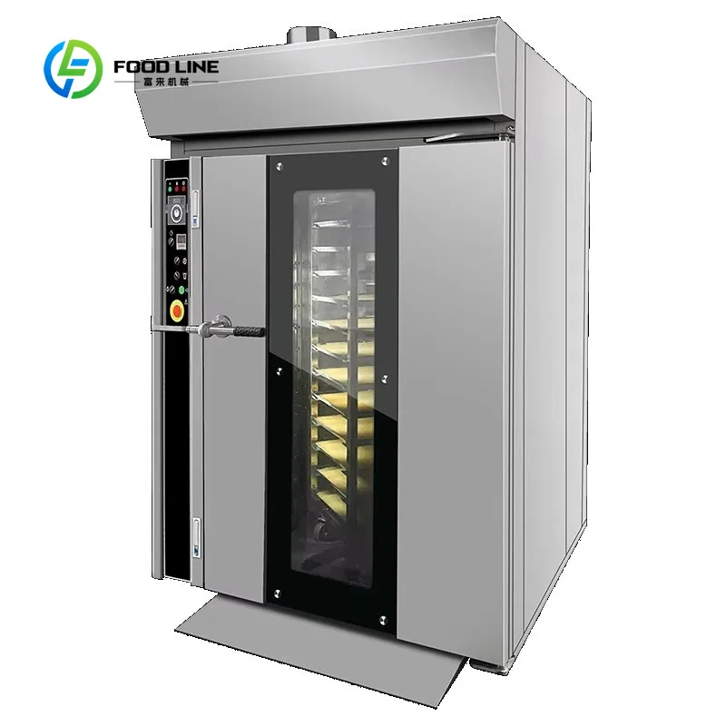 Customized New 12 Trays Industrial Diesel Power Rotary Oven for Bakery Diesel Rotary Rack Oven for Bread Baking and Food Shop