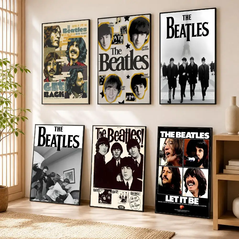 The B-Beatles Band Poster Modern Home Living Bedroom Bar Hallway Waterproof Wall Art Aesthetic Decor