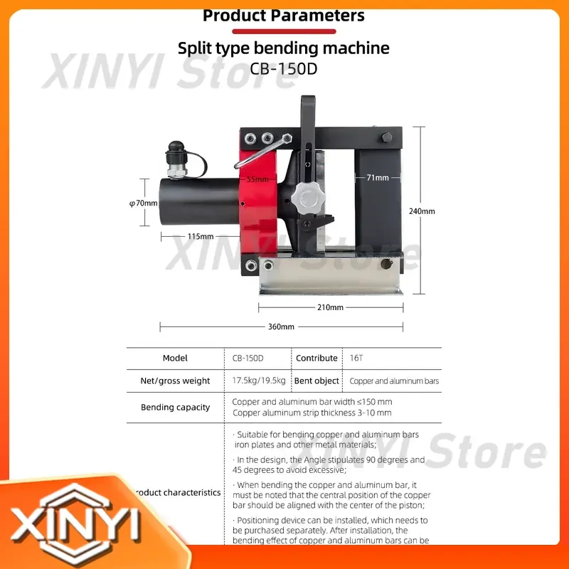 CB-150D Split Hydraulic Bending Tool for Hydraulic Systems High Cost Performance Industrial Grade Durable