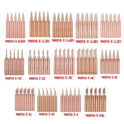 5pcs 900M-T Copper Soldering Iron Tips Lead-Free Welding Solder Tip BGA Soldering Tools Branding Iron933.907.951