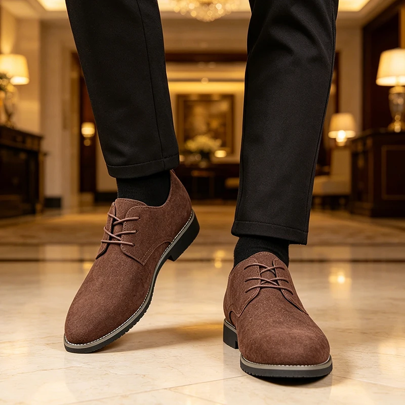

Size 39-48 Vintage Men Pointed-toe Derby Shoes Black-brown Color Matte Finish Casual Lace Business Office Shoes Social Shoes