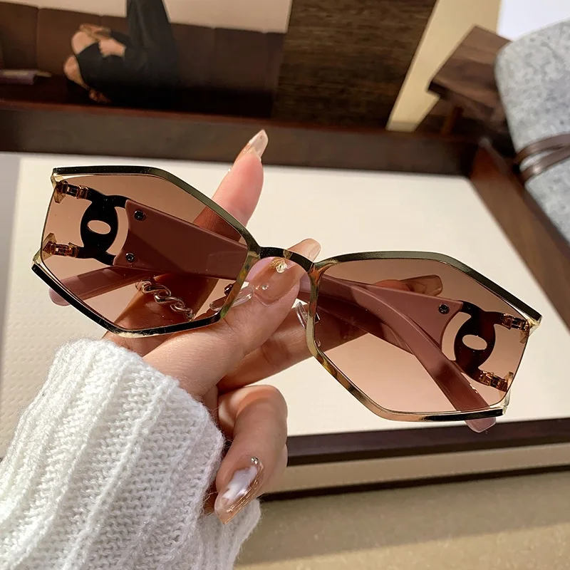 موضة كبيرة المعين النظارات الشمسية النساء الرجال العلامة التجارية الفاخرة المعادن الجوف خارج نظارات شمسية السيدات محب مثير القط ظلال العين خمر