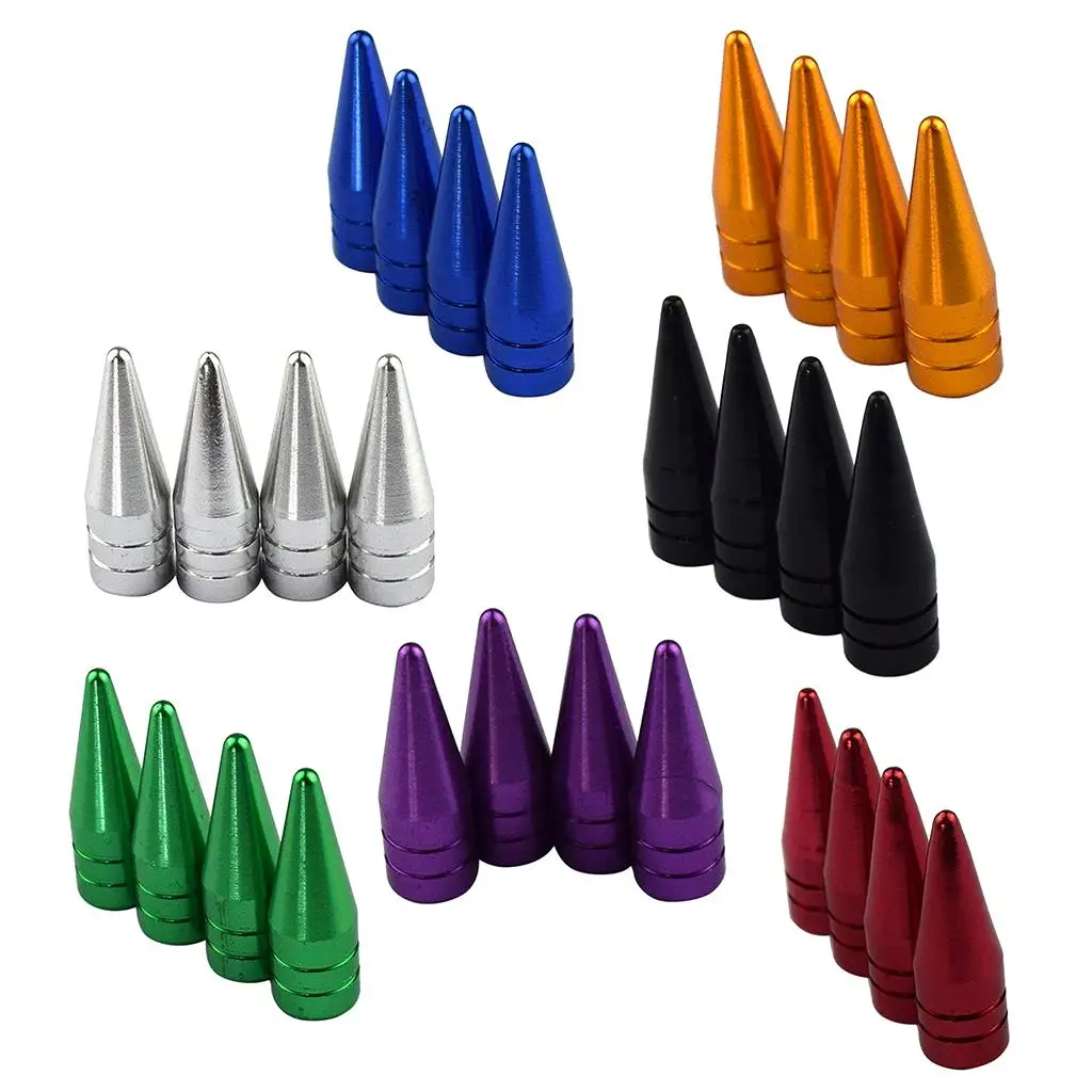 (4) Spike Tire/Wheel Stem CAPS Covers for Motorcycle Bike Chopper