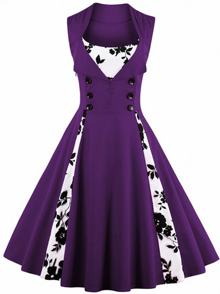 4XL 5XL Big Size Women Robe Pin Up Dress Retro Vintage 1950s 60s Rockabilly Swing Summer female Dresses Elegant Tunic Vestidos