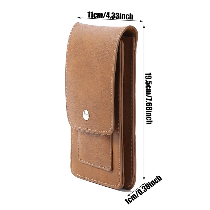 Mobile Phone Waist Bag For Mens Card Holder Packs Magnetic Flip Cover Hanging Belt Pouch Portable Waist With Card Holder Bag