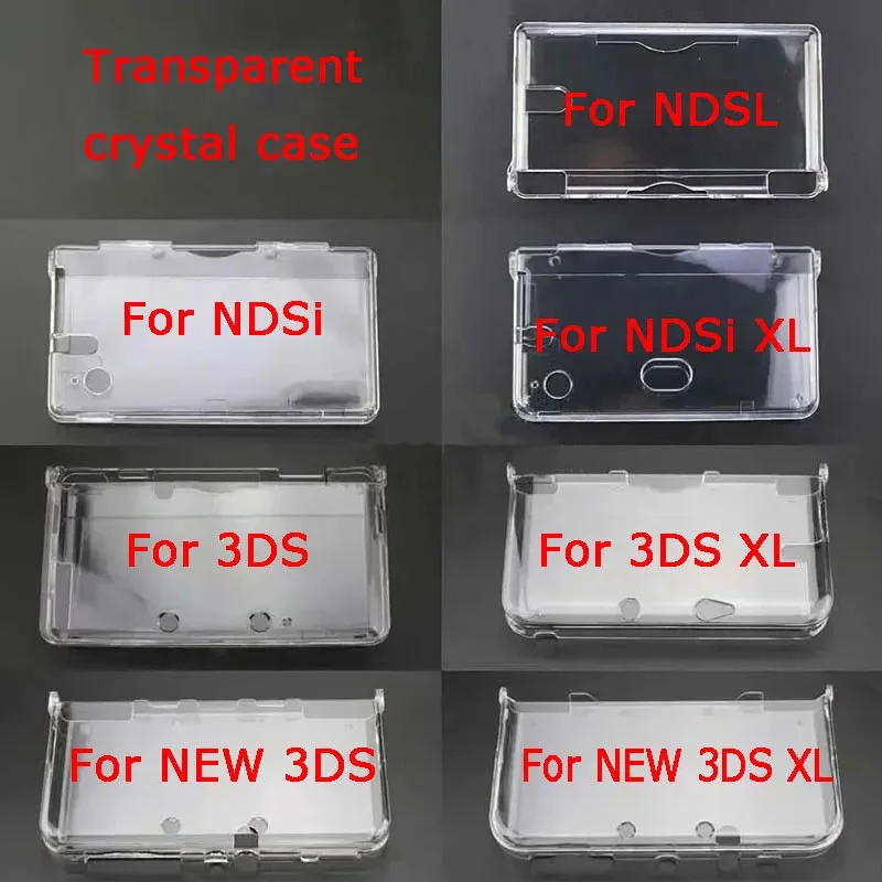 Capa Protetora Transparente de Plástico Cristal para Consoles NDSL/NDSi/NDSi XL/3DS/3DS XL/NEW 3DS/NEW 3DS XL (1 Unidade)