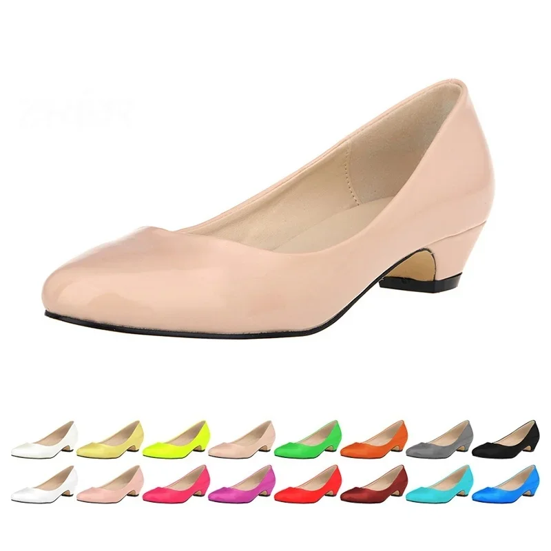 Sexy dignified Women\'s Round Toe Casual Shoes PU Leather Low Heels Pumps Flat  wedding shoes 1046-1PA