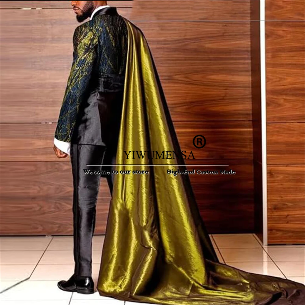 Men's Elegant Floral Pattern Prom Suit - alternate angle