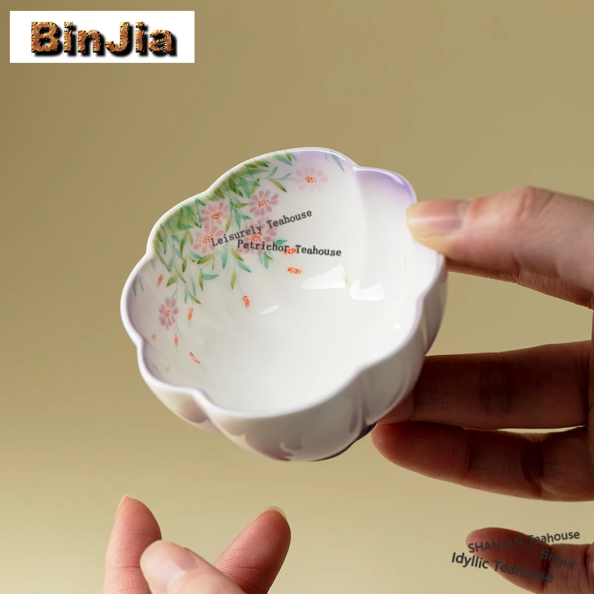 120ml Gradient Ramp Hand Painted Flower Mouth Teacup Ancient Tea Bowl Jug Tea-tasting Smelling Cup Chazhan Master Cups Teaware
