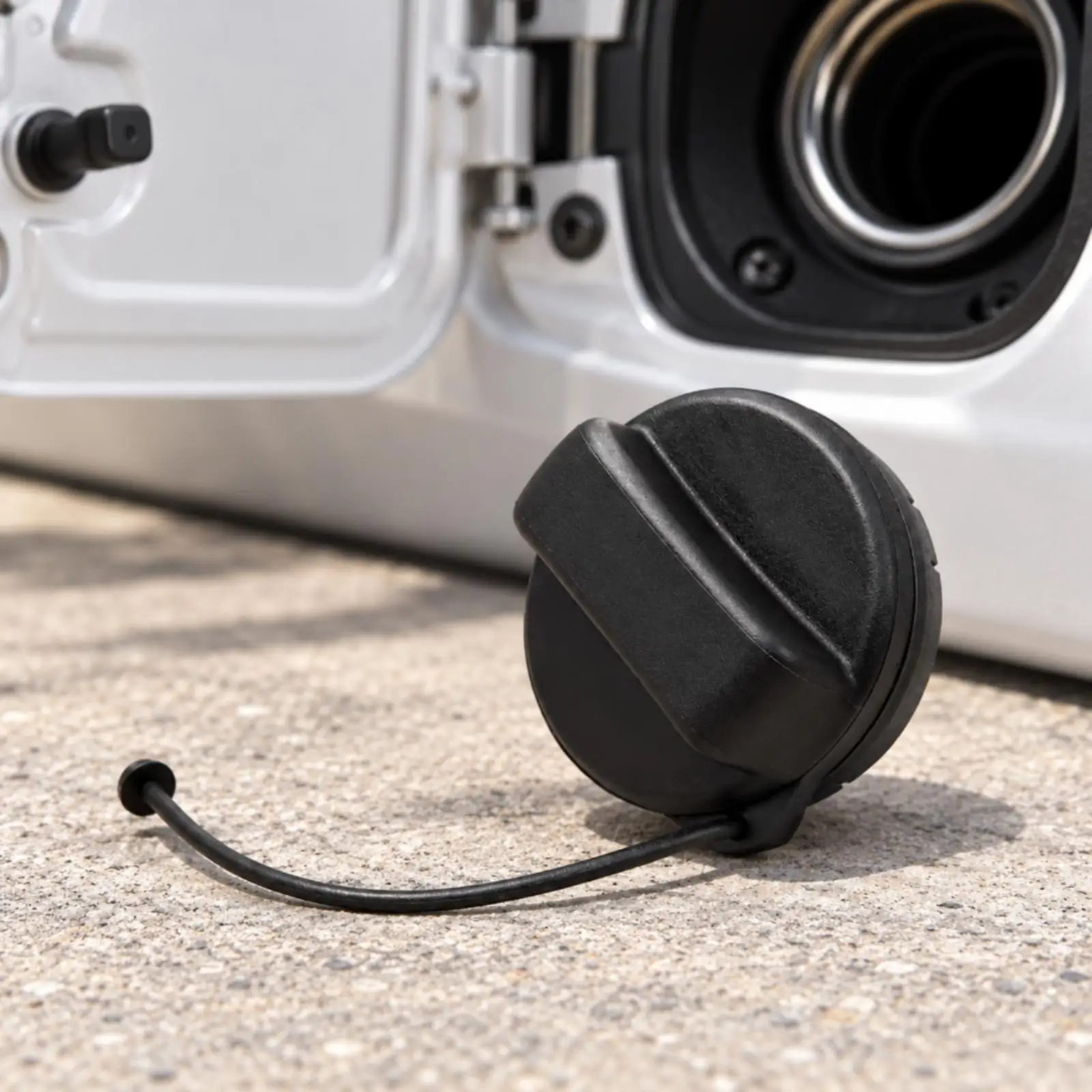 Black Fuel Tank Cap Compatible with for acura 17670 SJA 013 Easy Grip Tether Gas Lid
