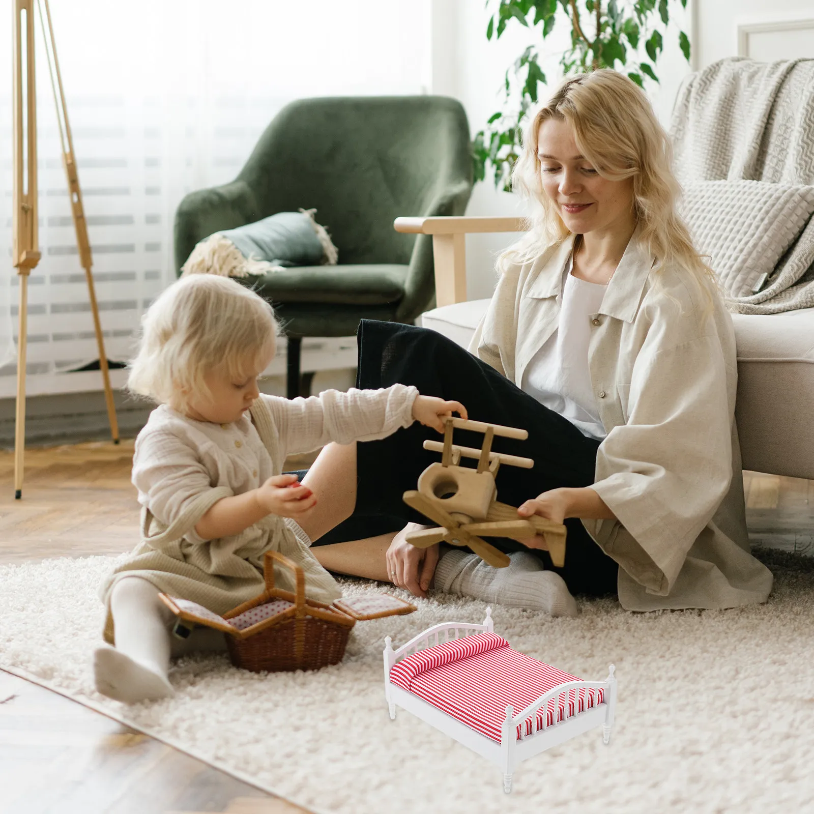 

Декоративное украшение из березовых планок в форме мини-двуспальной кровати, красивые реалистичные формы, превосходное исполнение, подарок для любителей DIY, украшение для дома, маленький декор для дома.