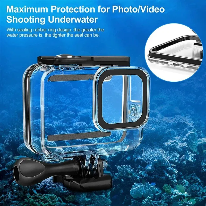 Waterproof Case for GoPro Hero 12 11 10 9 Black Protective Diving Underwater Housing Shell Cover Red Purple Color Filter