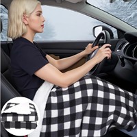 12-Volt Heated Car Blanket Heating Throw Portable Soft Electric Heated Travel Blanket with Car Cigarette Lighter Plug 9 Heating
