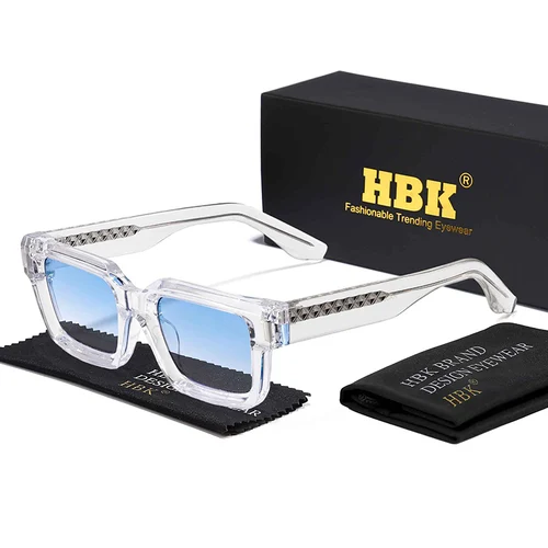 Imagen 2 del producto HBK Punk Vintage gafas de sol cuadradas para hombre diseño de marca gafas de sol con montura pequeña gafas de viaje para fiesta regalo elección Ideal