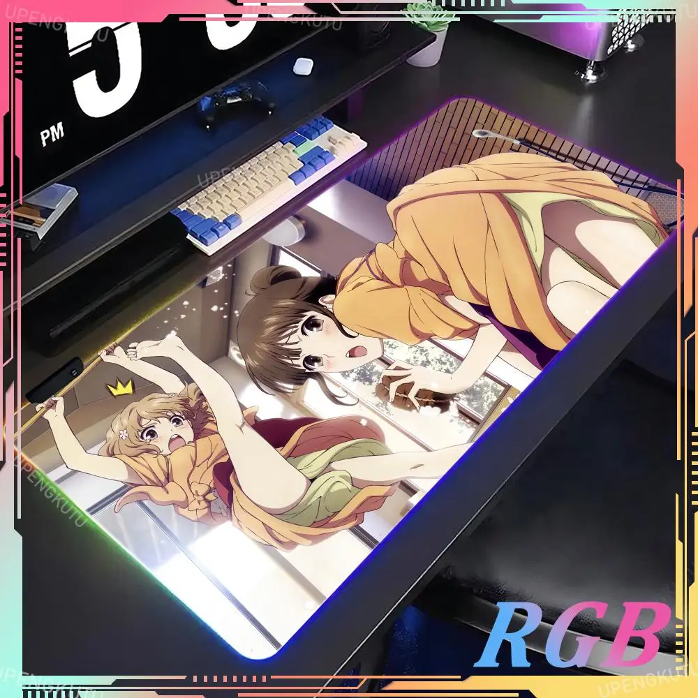 Hanasaku iroha Mouse RGB gaming mouse pad Keyboard accessories Gaming computer cabinet Pad