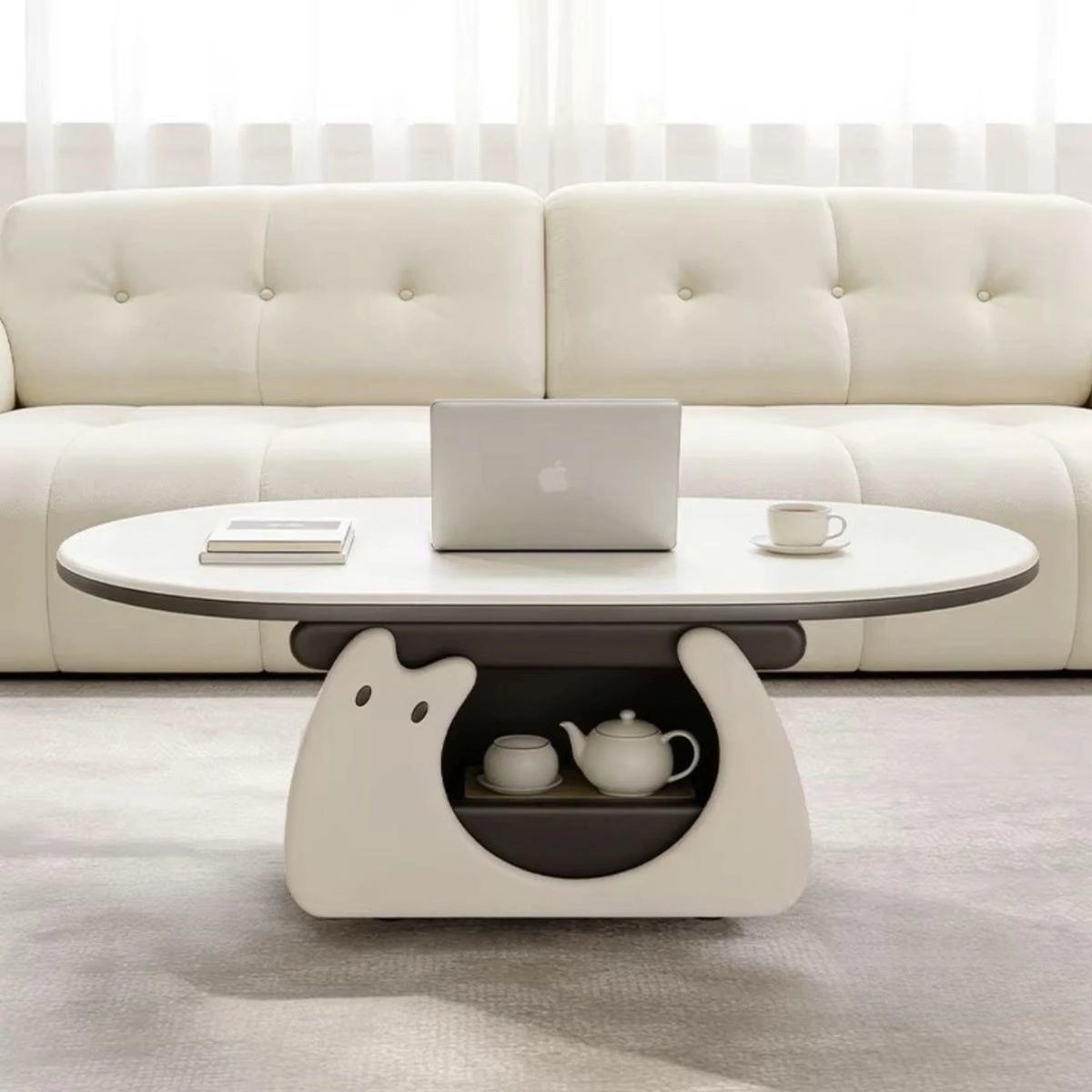 Imitation cream cute kitten coffee table for pet raising anyway, the noodles are the same, and the living room is small.