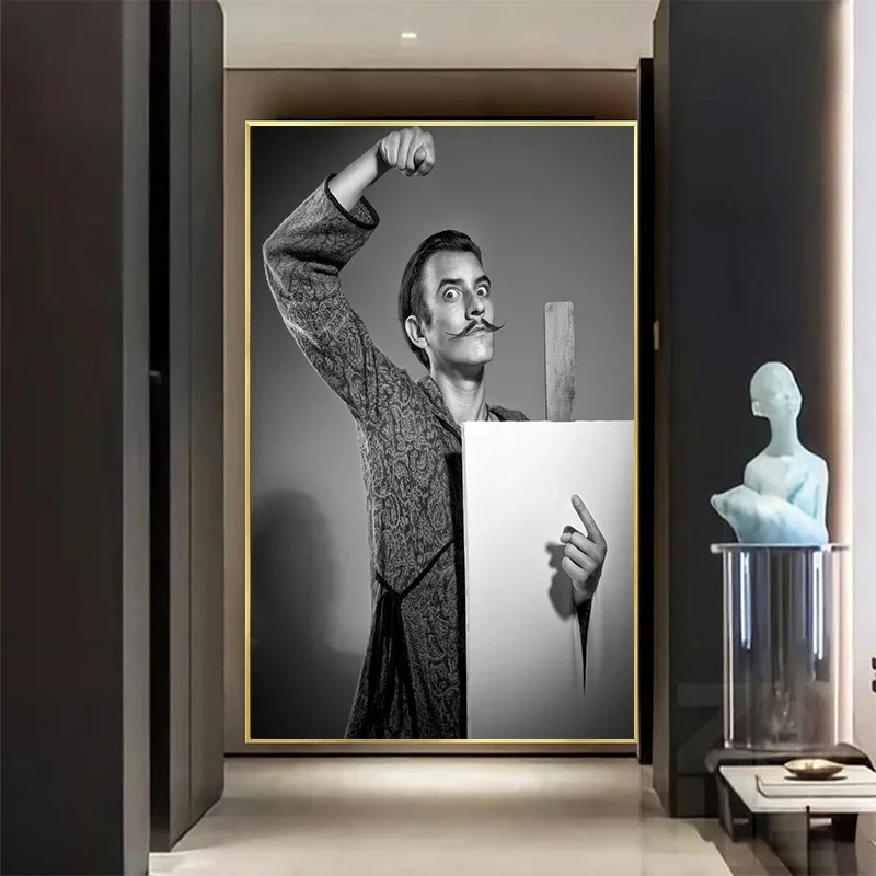 Salvador Dali Funny Portrait Poster Canvas Painting Nordic and Prints Wall Art Pictures for Living Room Salon Home Decor Guadors