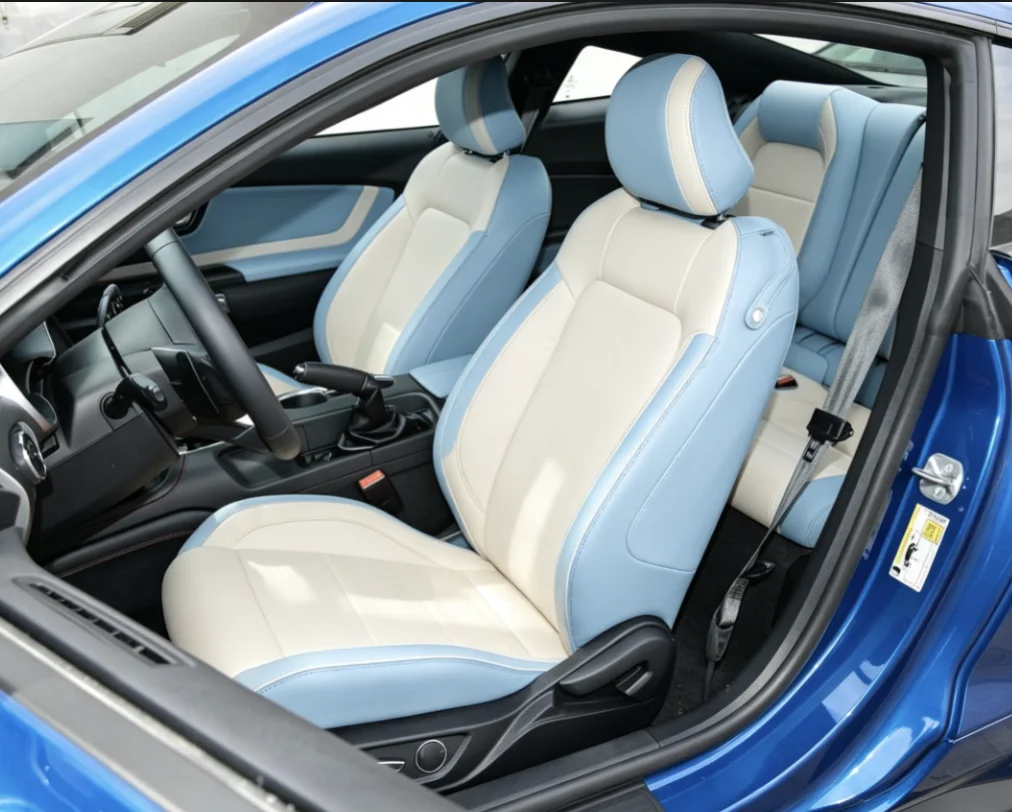 Für Mustang GT 2015~2022 Maßgefertigte Autositzbezüge Luxuriöses Nappaleder 100% Passgenau Innenraumzubehör 360 ° Vollständige Abdeckung – Detail 6