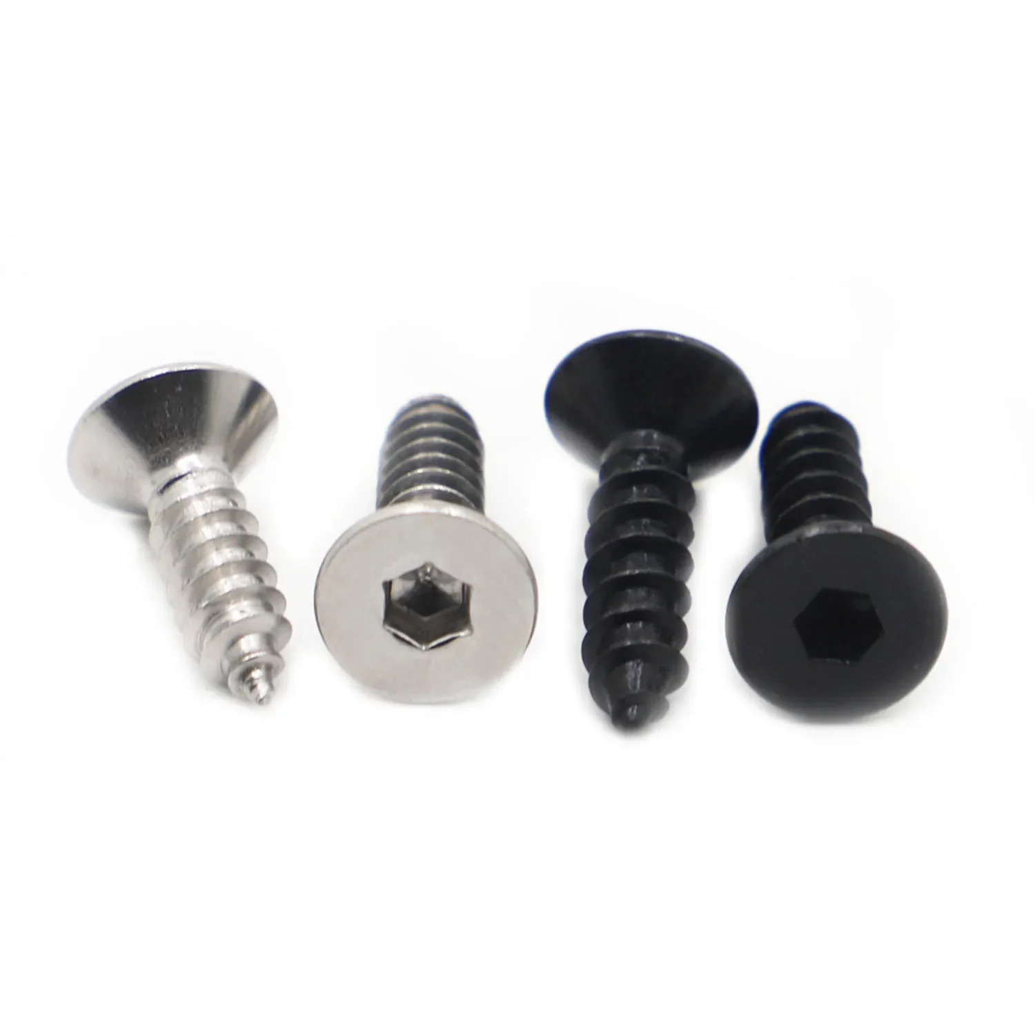 M3 M4 M5 M6 ألين عرافة مسدس المقبس شقة غاطسة رئيس الذاتي التنصت المسمار 304 الفولاذ المقاوم للصدأ/أسود 8.8 الكربون الصلب