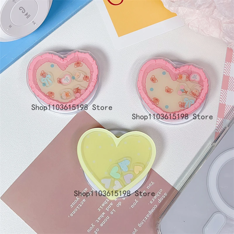 

Милый зыбучий песок встряхивает сердце любви для Magsafe, магнитный телефон Griptok Grip Tok, подставка для iPhone, чехол с беспроводной зарядкой, кольцо-держатель