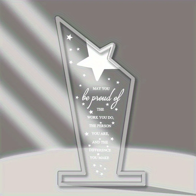 Acrylic Employee Appreciation Award, Thank You Trophy for Coworkers, Retirement Farewell Gifts for Adults, Women & Men