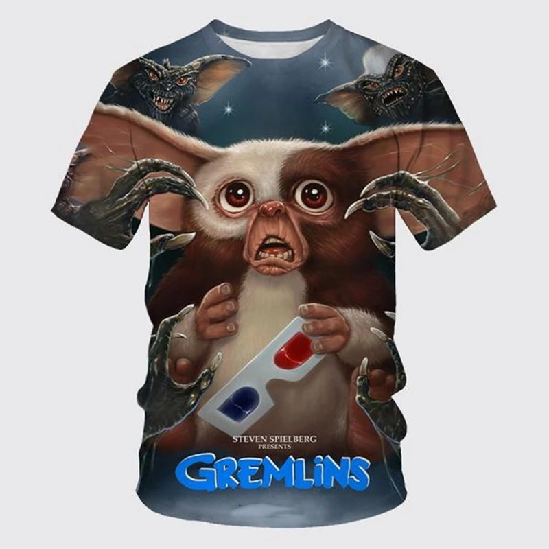 New Fashion Comedy Movie Cartoon Gremlins 3D Print Men\'s Women s T-shirts Summer Funny Cool Harajuku Streetwear Unise