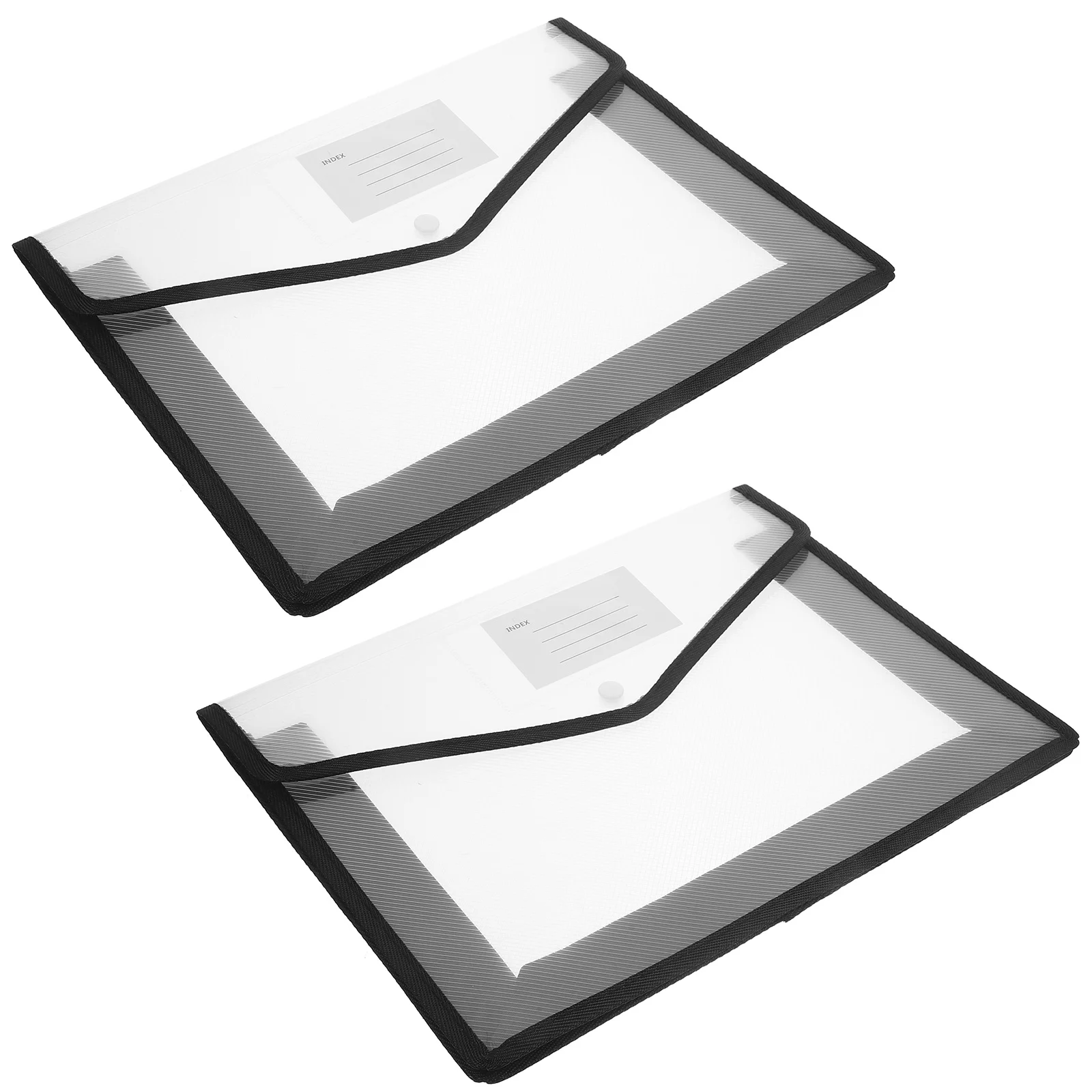 2Pcs Waterproof Document Pouch Large Capacity Buckle Closure Business File Organizer Receipt Coupon Bill Card Storage Bag