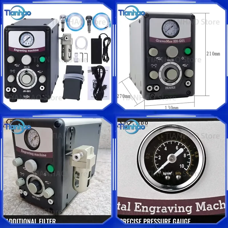 for G8 Portable Pneumatic Engraver Double Handle Air Carving Machine Jewelry Ring Stone Setting Tools Micro Engraving Pen Kit