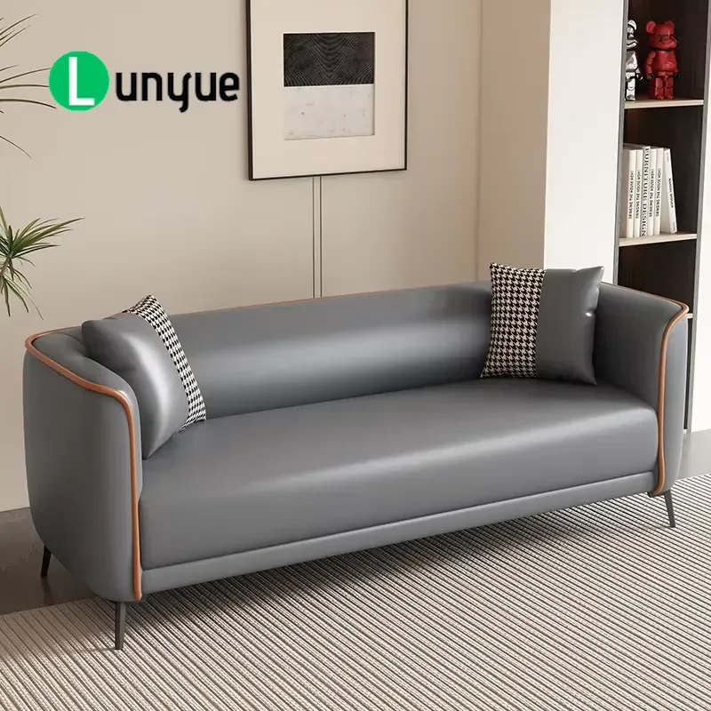 Modern Tech Cloth Sofa for Small Apartment Living Room Rental Beauty Clothing Store Simple Double Triple Seater