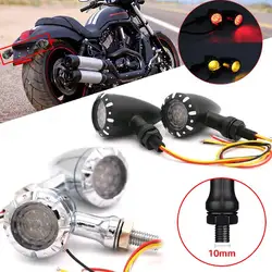 Motorcycle LED Turn Signal Brake Running Lamp Bullet Turn Signal Lights LED 12V 10mm Universal Motorcycle LED Indicator Lamp