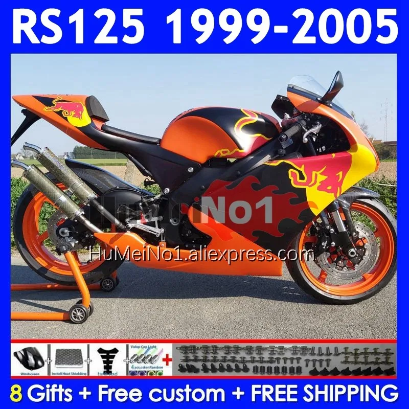 RS125R For Aprilia RS 125 R RR RS4 RS-125 311No.149 Orange blk RS125 99 00 01 02 03 04 05 1999 2000 2001 2002 2003 2005 Fairing