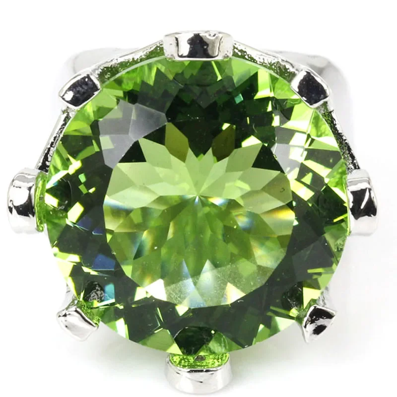 

15g Real 925 Solid Sterling Silver Customized Ringss Big Gemstone Green Tsavorite Garnet Violet Tanzanite Tourmaline Many Sizes