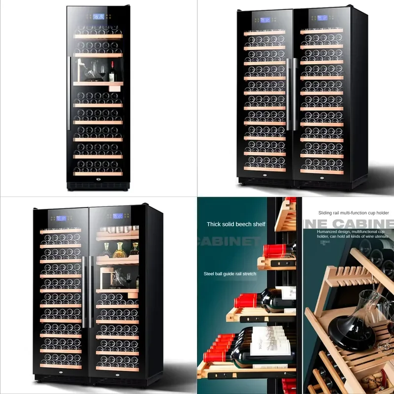 for Wine Refrigerator Compressor Bar Cooler Beer Fridge  Zone Beech Wood Shelf Wine Cabinet