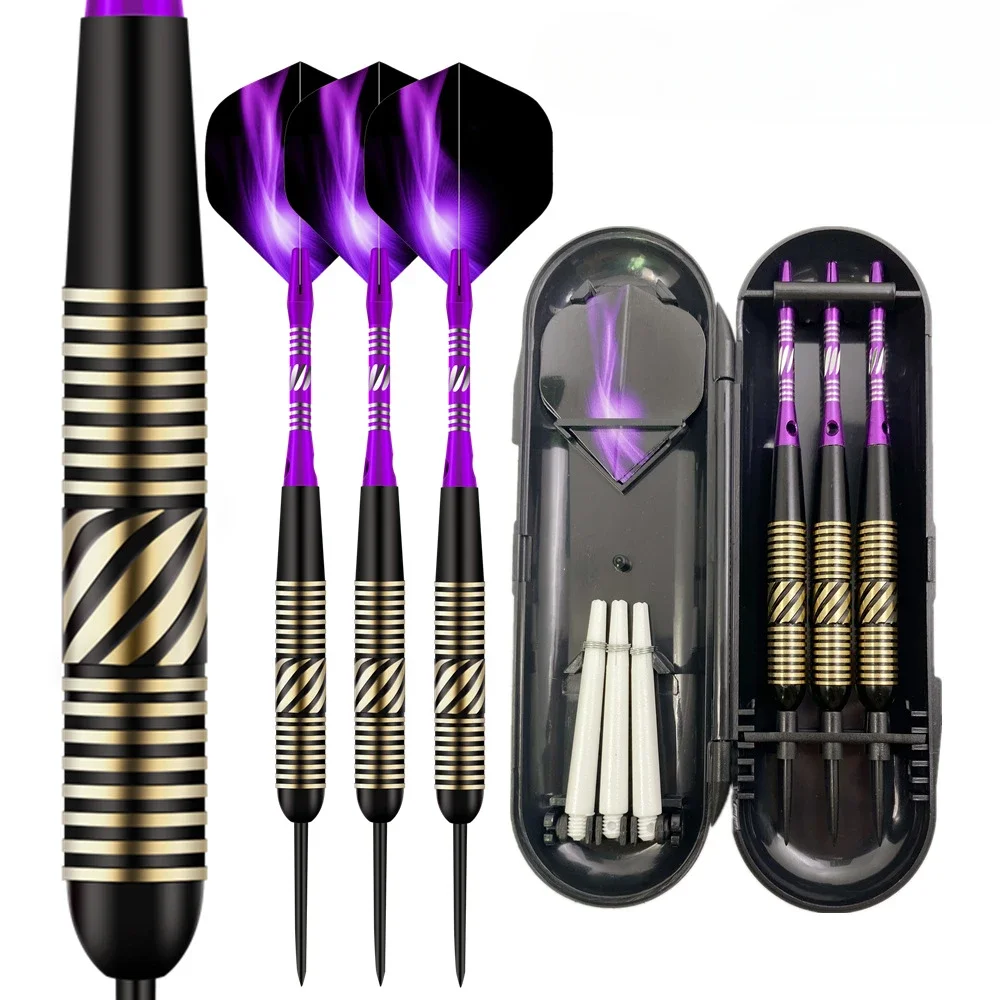 23g High Quality Hard Darts Indoor Entertainment Competition Darts Purple Aurora Carved Aluminum Rod 3pcs