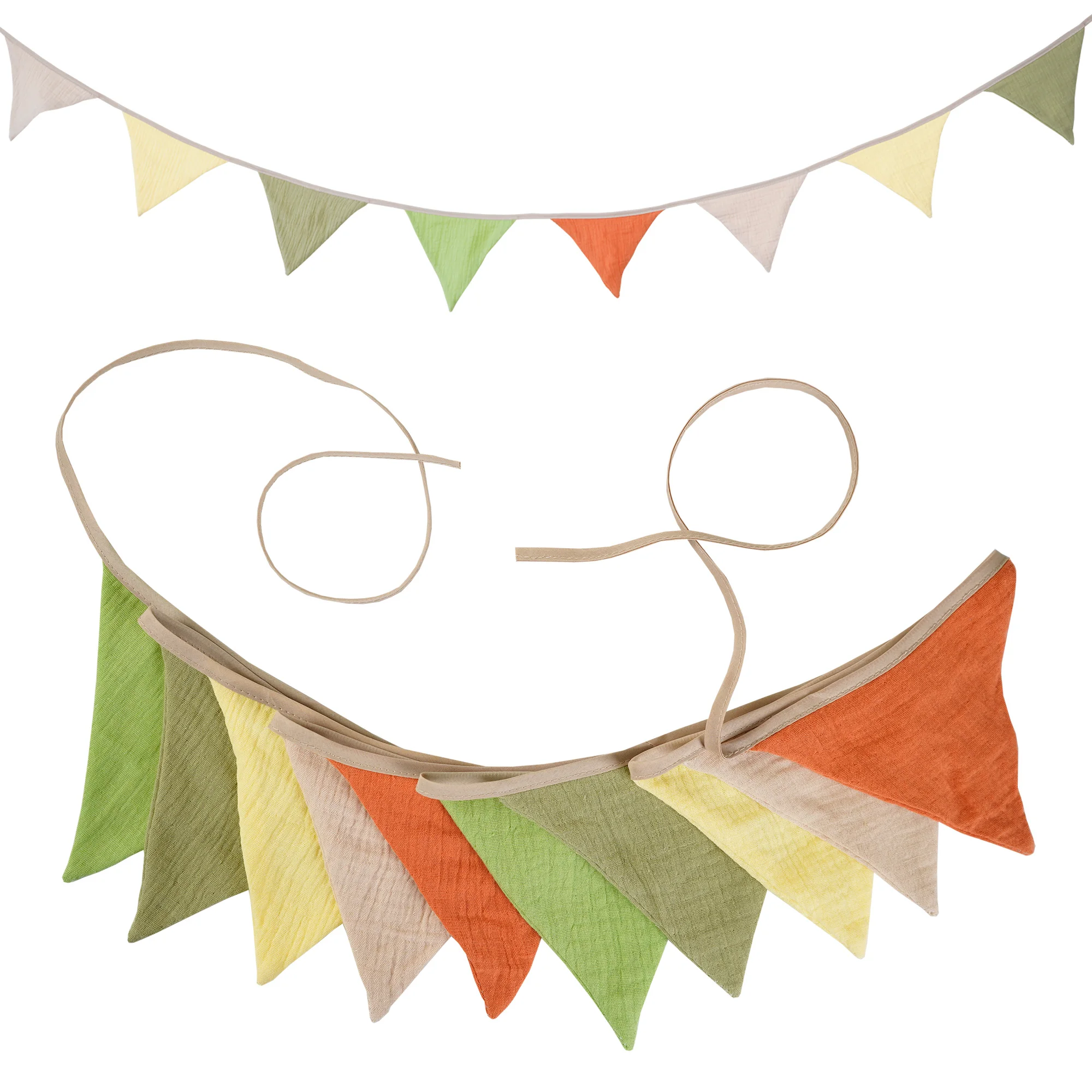 2,6 m große Wimpelkette aus Stoff für Kinderzimmer, 10-Dreieck-Wimpel-Flaggen, Party-Dekoration, Banner für Zuhause, Babyparty, Karneval, Girlande