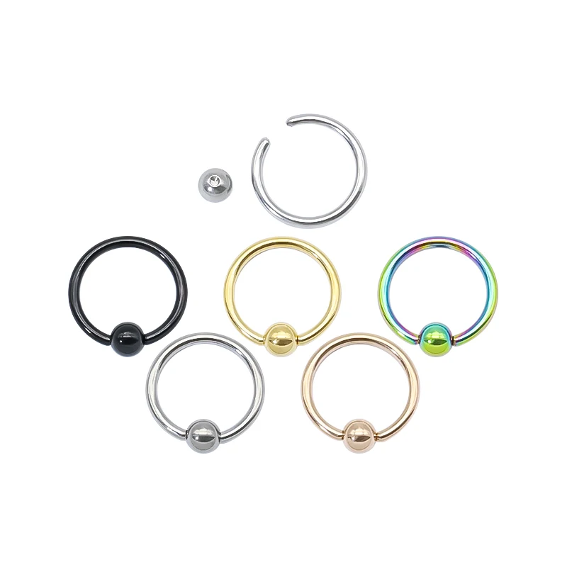 1PC G23 Titan Ohr Septum Nase Ring Captive Bead Ring CBR Piercing Knorpel Tragus Helix Conch Daith Ohrringe Für unisexy 18G