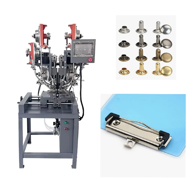 JZ-989MM-2 Automatic Double Cap Riveting Machines with Servo Motor Low Noise for Clipboard/Lever Arch Files