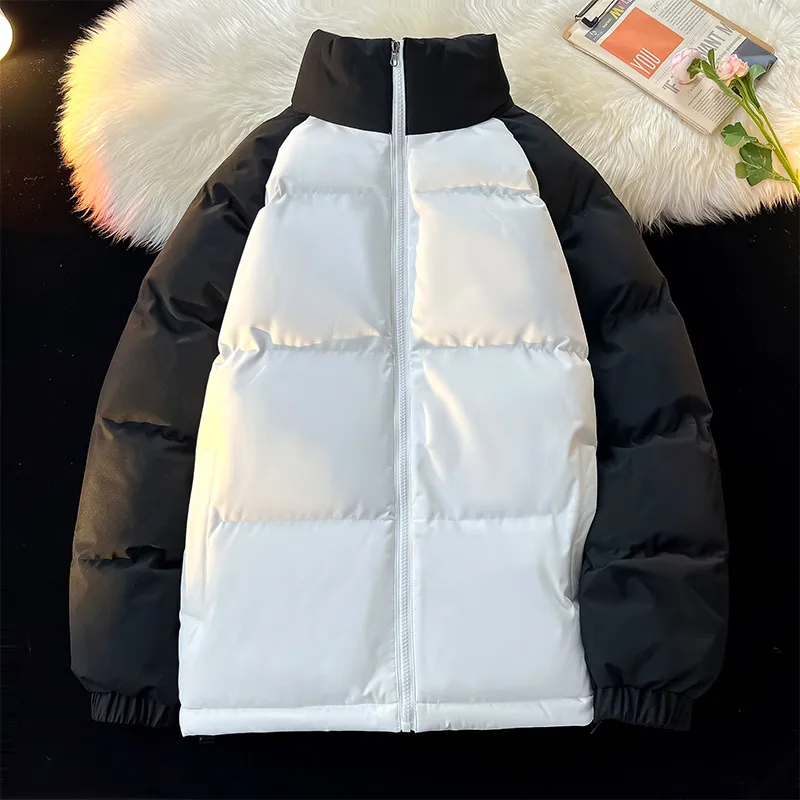 

Зимняя теплая куртка из американского хлопка Thiened, устойчивая к холоду и износу, с воротником-стойкой, цветной блок, молодежный стиль