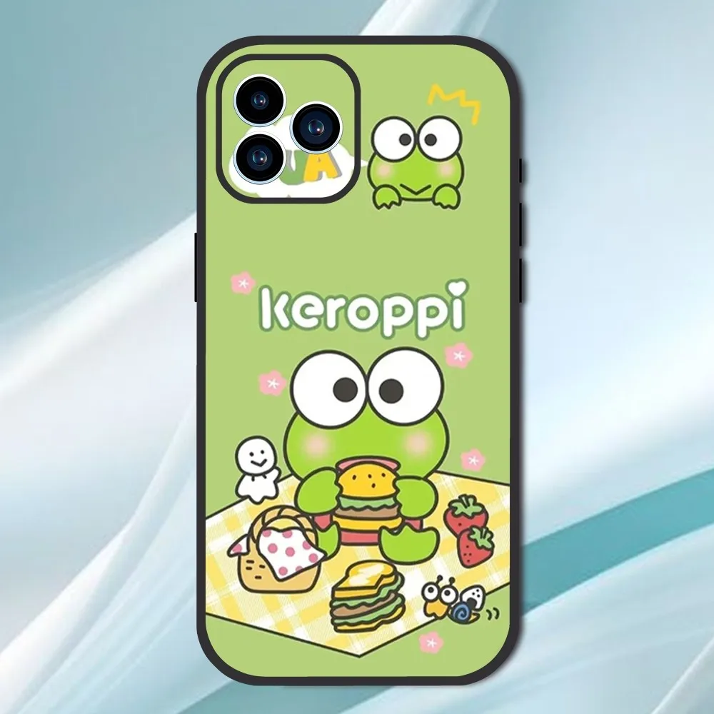 MINISO Sanrio K-Keroppi Phone Case For iPhone 13 12 11 14 15 Pro XS Max XR X 8 7 6S 6 Plus SE 2020 Soft Back case