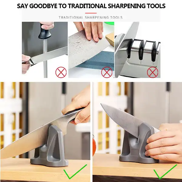 Quick Self-adjusting Knife Sharpener Kitchen Tools Household Sharpening Stone With Seat Bavarian Edge Knife Sharpener Dropship