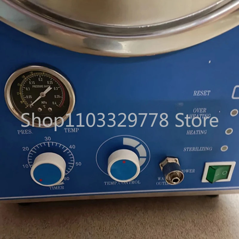 24L Laboratory Benchtop Autoclave Dental Steam Sterilizer 134℃ Table Type Steam Sterilizer Dental Autoclave Lab Hospital Use