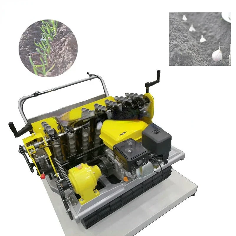 For Gasoline Engine Garlic Automatic Seeder, 3 Rows, 5 Rows, Tractor Assembly, Garlic and Onion Seeds, Planting Machine Sales