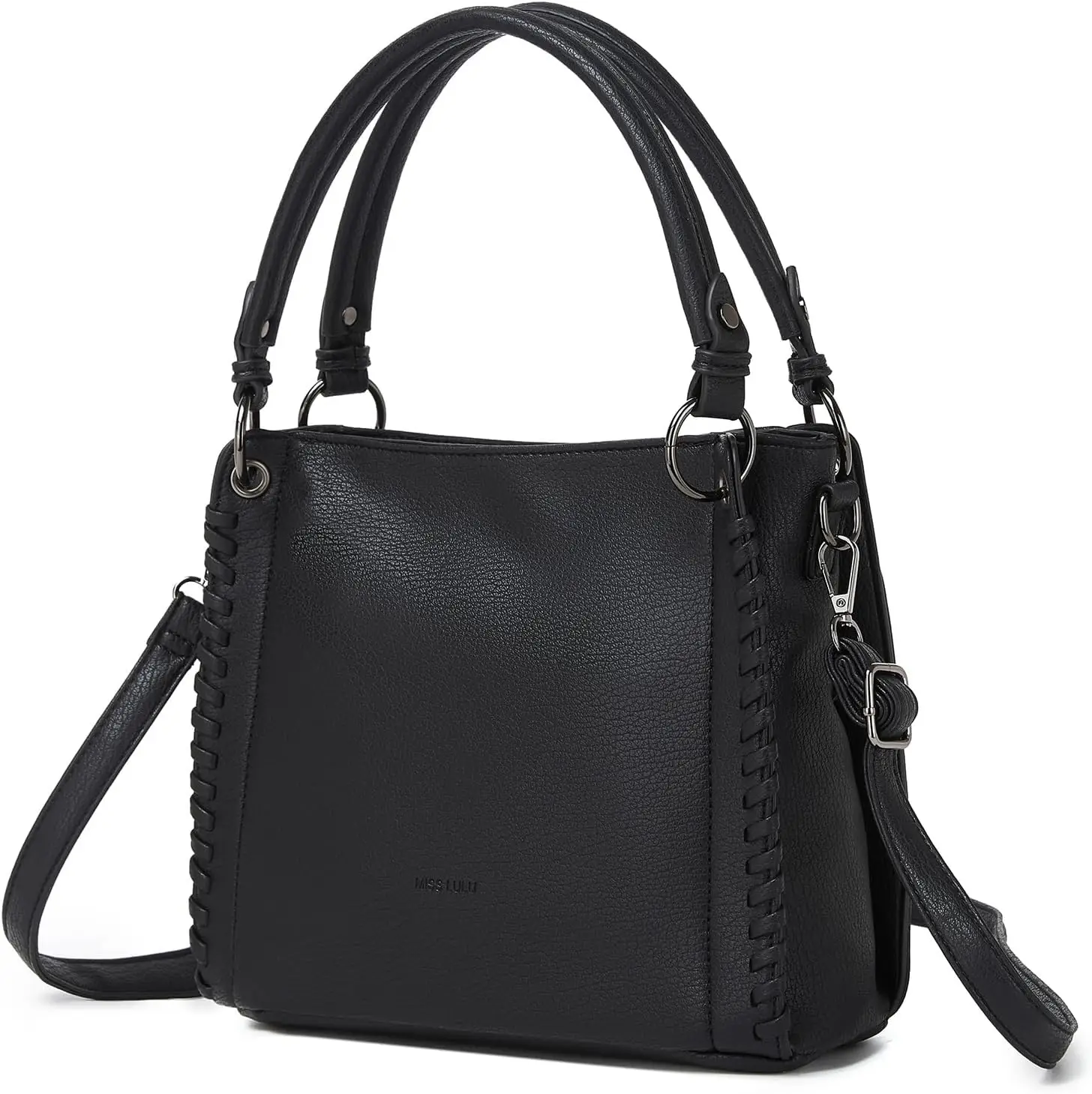 Miss Lulu Damen Mittelgroße Handtasche, 27x12x23cm, Hochwertige Kunstleder-Umhängetasche mit abnehmbaren Trageriemen