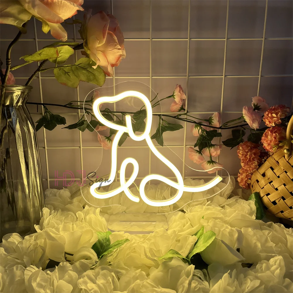 Dog Neon Sign for Home Room LED Desk Lights Decor Children's Bedroom Office Decorations Neon Night Light Creative Birthday gifts
