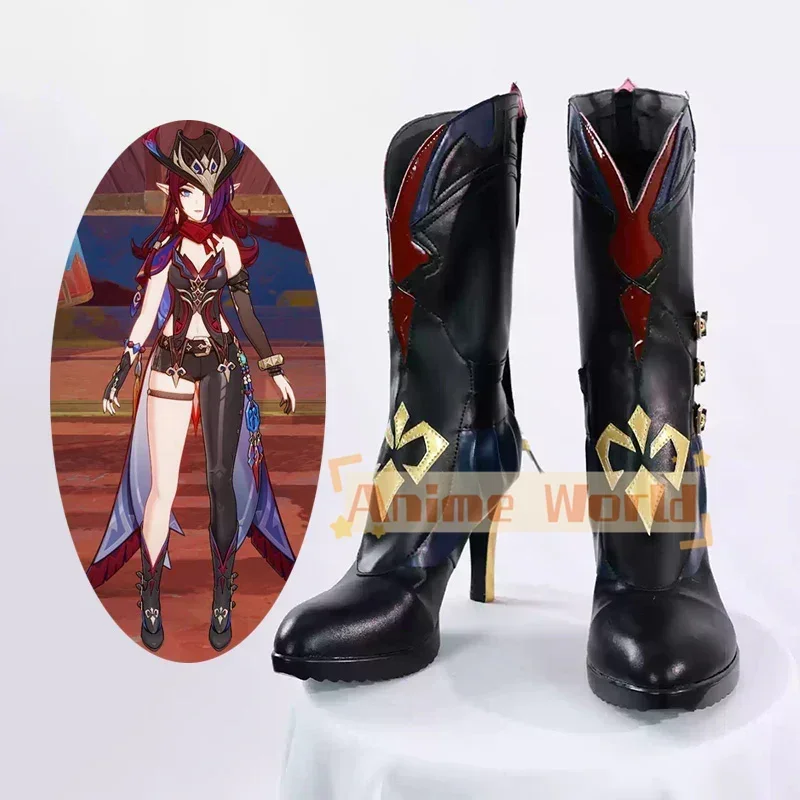 Genshin Impact Chasca Shoes Cosplay Boots Custom Made Halloween Carnival Christmas