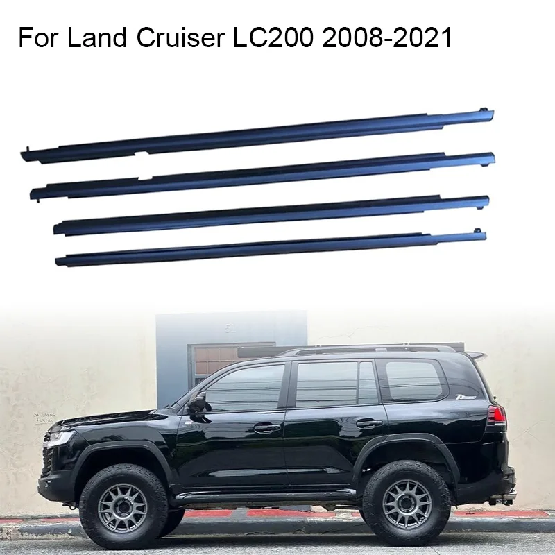 

4Pcs Chrome/Black Window Rubber Trim For Toyota Land Cruiser LC200 Series For Lexus LX570 2008-2021 Weatherstrip 7572060070