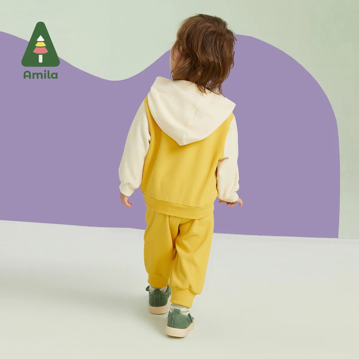 Amila Baby Clothing Sets 2023 New Spring Girls and Boys Hoodies Pants Two Pieces Sports Suit 0-6 Years Kids Toddler Clothing