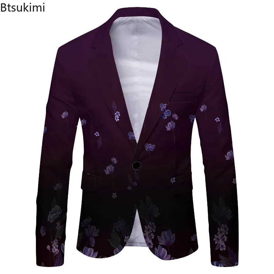 

2024 Fashion New Men's Suit Coats Oversized England Style Slim Fit Blazers Men Party Singer Stage Host Costumes Suit Jacket Male